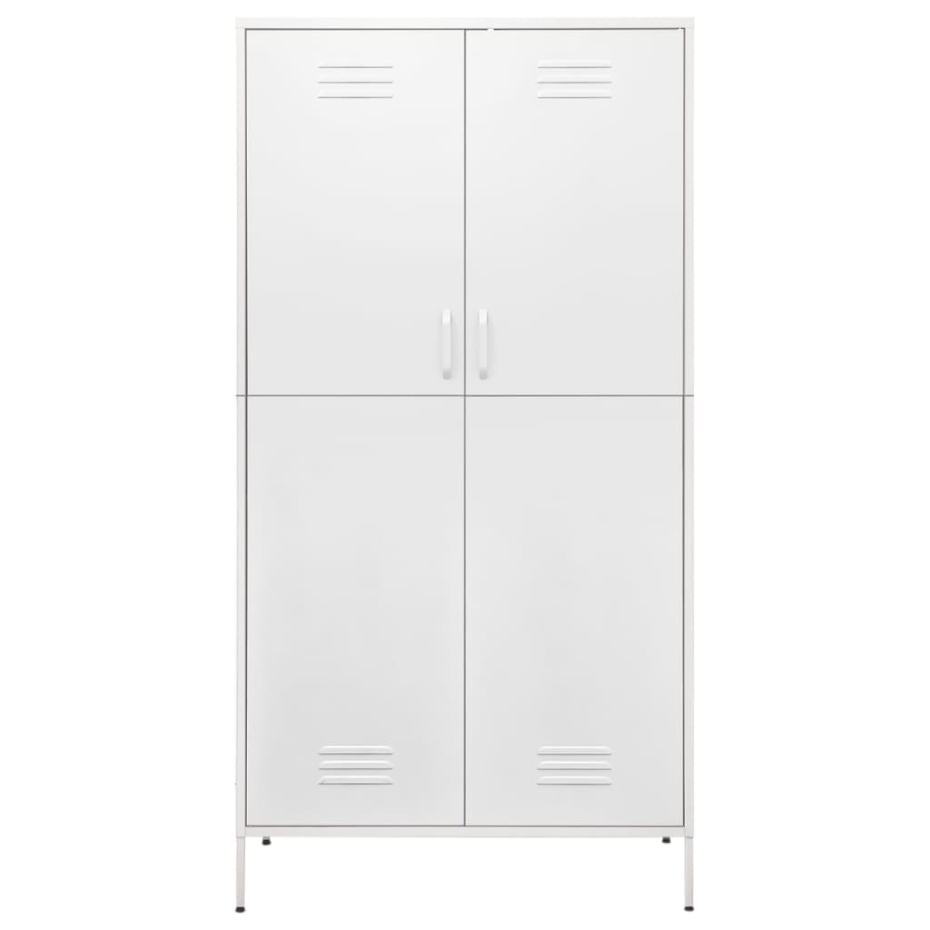 Kledingkast 90x50x180 cm staal wit is nu te koop bij PeponiXL, paradijselijk wonen!