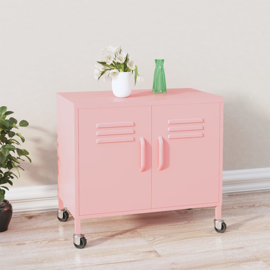Opbergkast 60x35x56 cm staal roze is nu te koop bij PeponiXL, paradijselijk wonen!