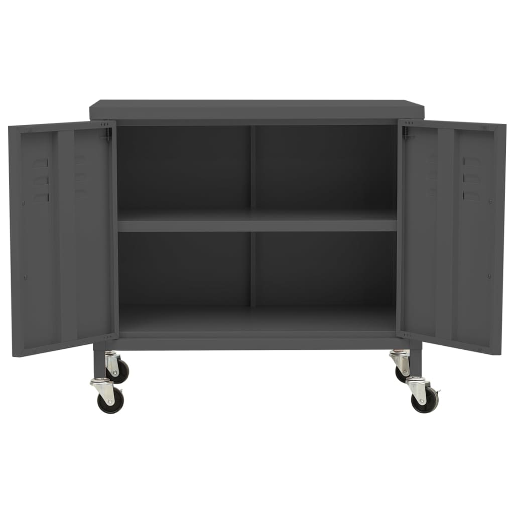Opbergkast 60x35x56 cm staal antracietkleurig is nu te koop bij PeponiXL, paradijselijk wonen!