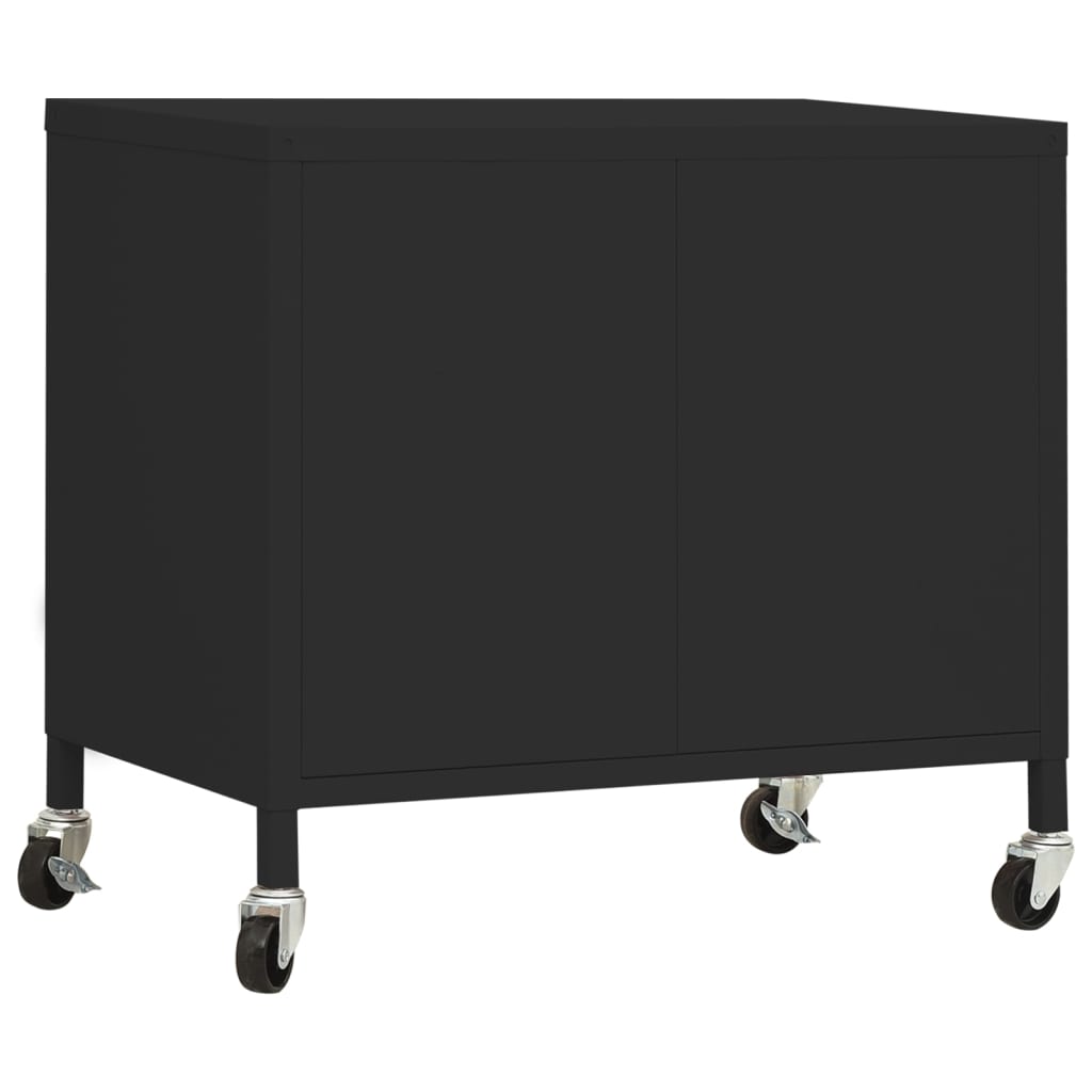 Opbergkast 60x35x56 cm staal zwart is nu te koop bij PeponiXL, paradijselijk wonen!