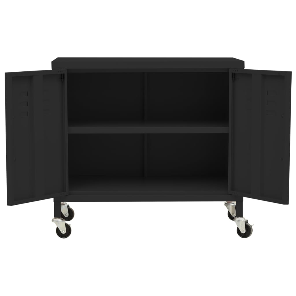 Opbergkast 60x35x56 cm staal zwart is nu te koop bij PeponiXL, paradijselijk wonen!