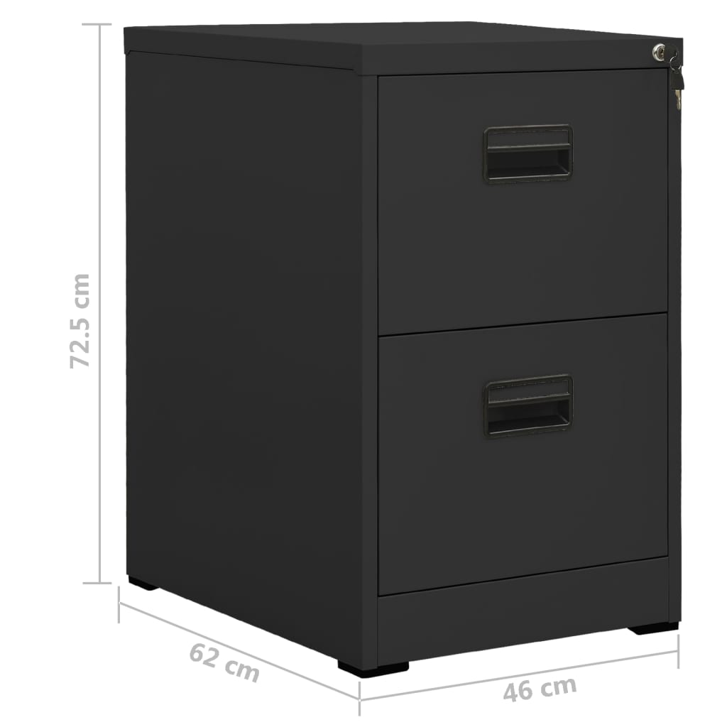Archiefkast 46x62x72,5 cm staal antracietkleurig is nu te koop bij PeponiXL, paradijselijk wonen!