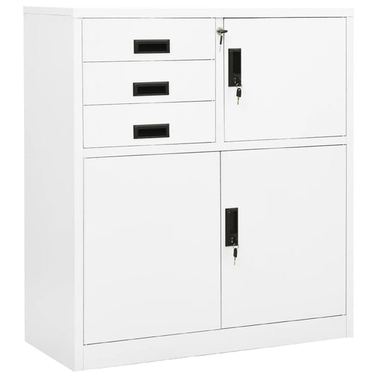 Kantoorkast 90x40x102 cm staal wit is nu te koop bij PeponiXL, paradijselijk wonen!