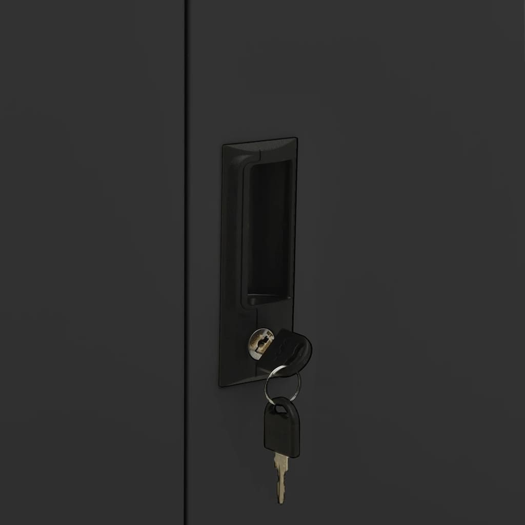 Kantoorkast 90x40x102 cm staal antracietkleurig is nu te koop bij PeponiXL, paradijselijk wonen!
