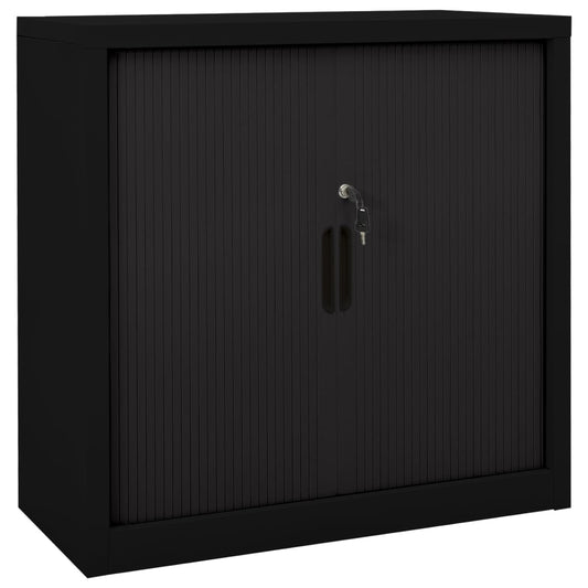 Roldeurkast 90x40x90 cm staal zwart is nu te koop bij PeponiXL, paradijselijk wonen!