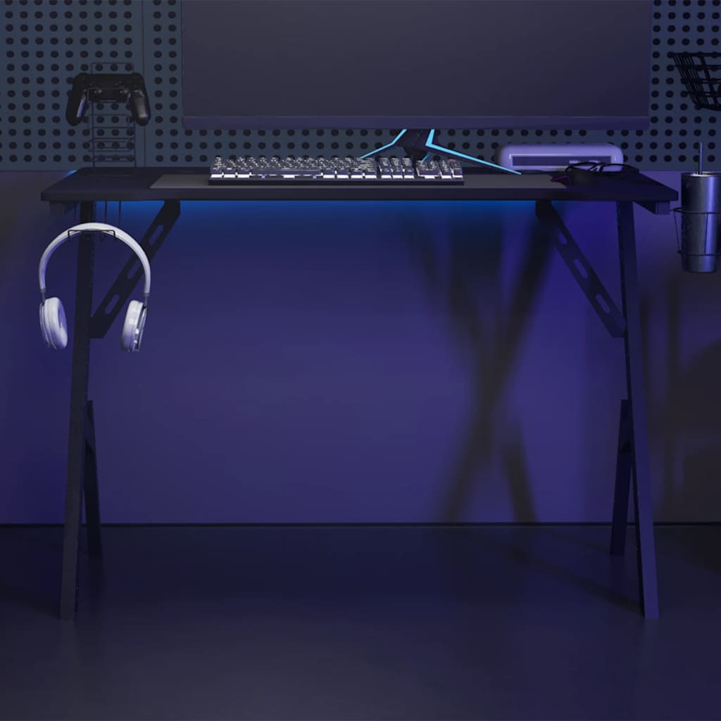 Gamingbureau met Y-vormige poten 110x60x75 cm zwart is nu te koop bij PeponiXL, paradijselijk wonen!