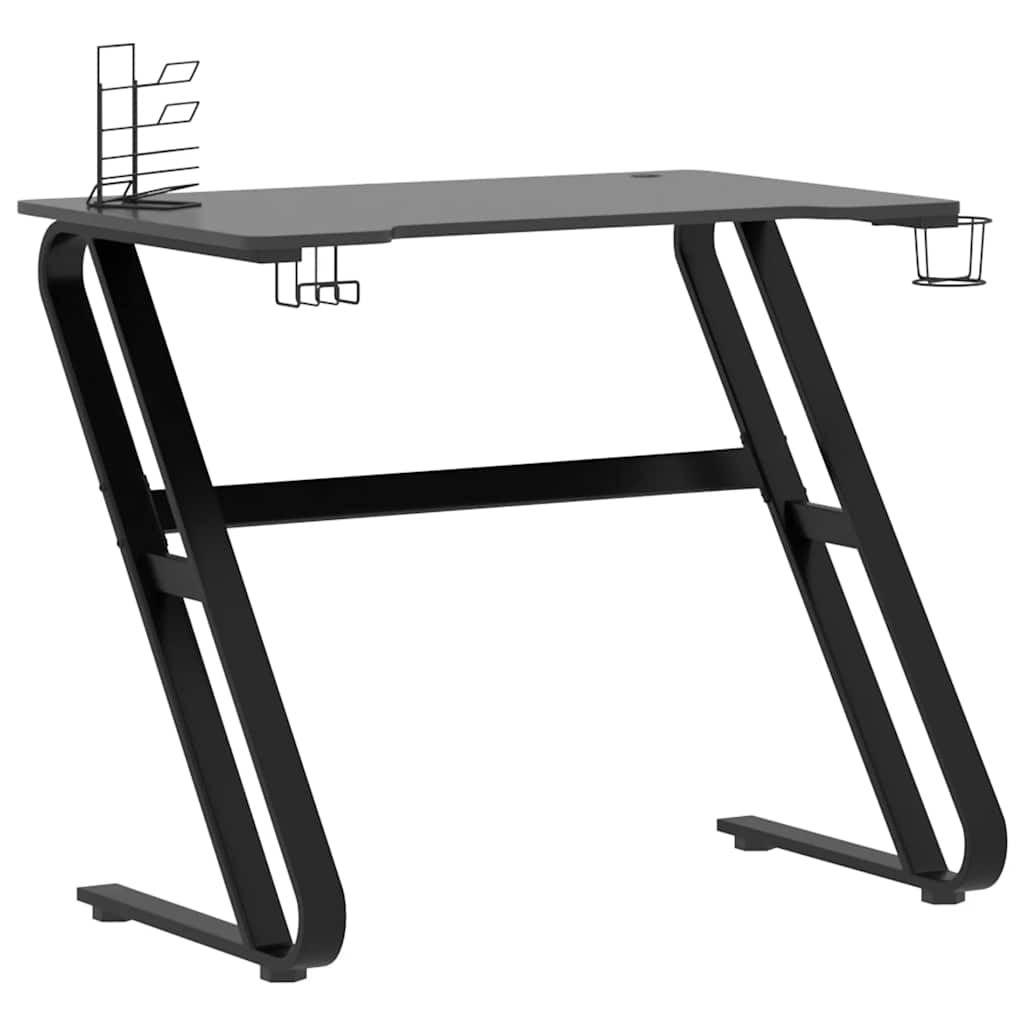 Gamingbureau met ZZ-vormige poten 90x60x75 cm zwart is nu te koop bij PeponiXL, paradijselijk wonen!