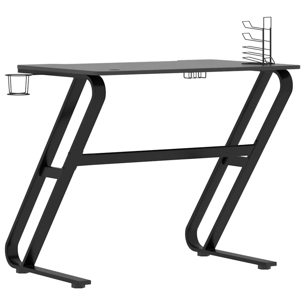 Gamingbureau met ZZ-vormige poten 90x60x75 cm zwart is nu te koop bij PeponiXL, paradijselijk wonen!