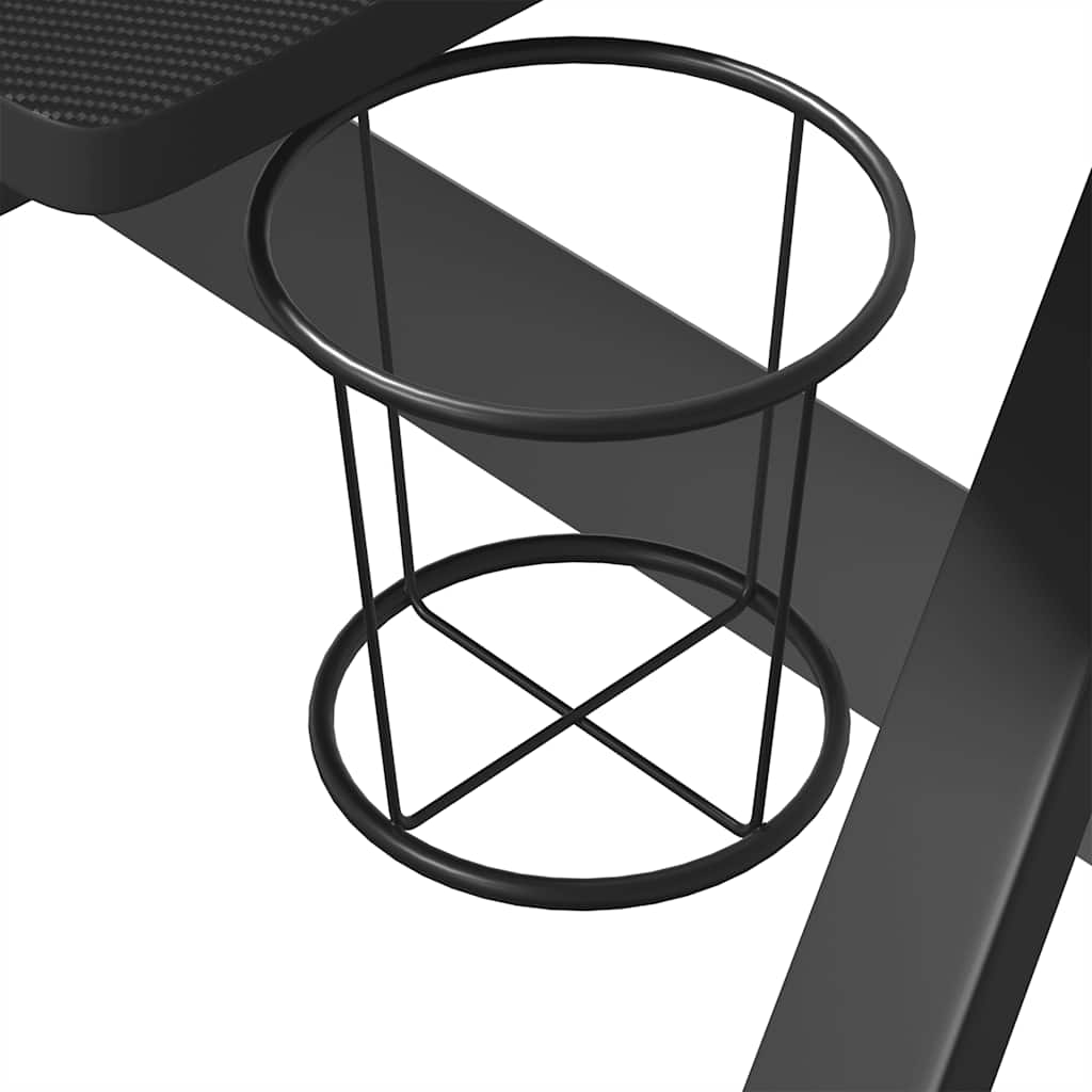 Gamingbureau met ZZ-vormige poten 90x60x75 cm zwart is nu te koop bij PeponiXL, paradijselijk wonen!