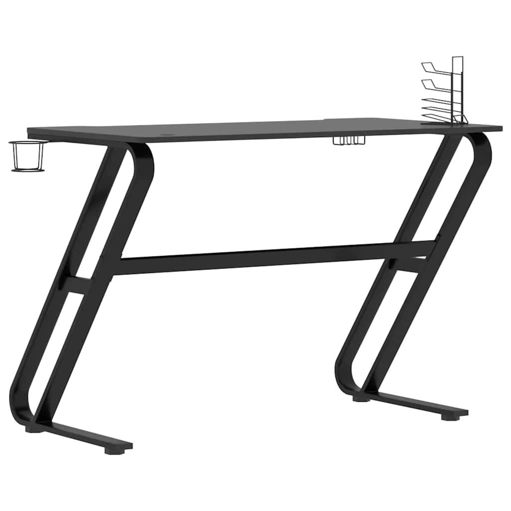 Gamingbureau met ZZ-vormige poten 110x60x75 cm zwart is nu te koop bij PeponiXL, paradijselijk wonen!