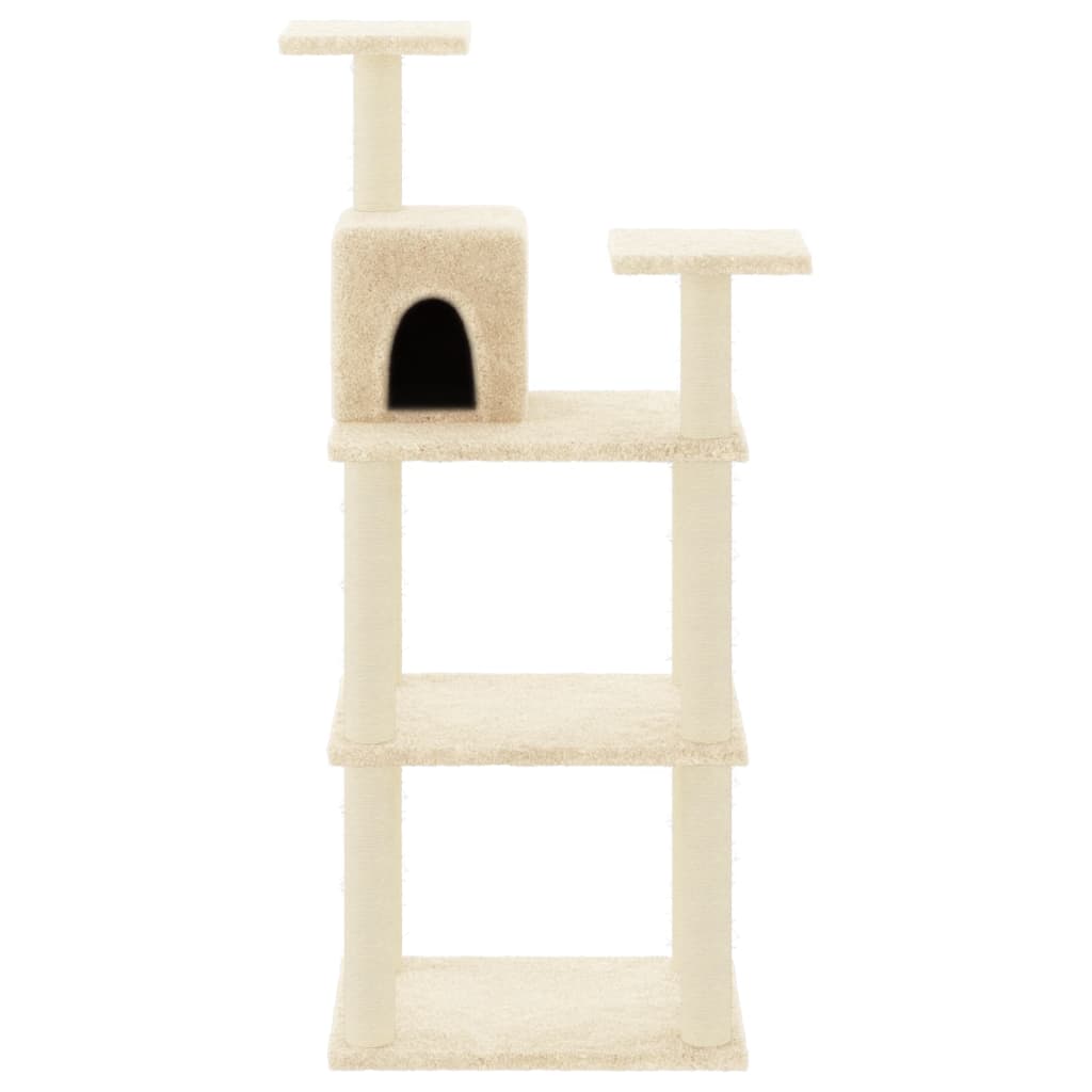 Kattenkrabpaal met sisal krabpalen 118,5 cm crèmekleurig is nu te koop bij PeponiXL, paradijselijk wonen!
