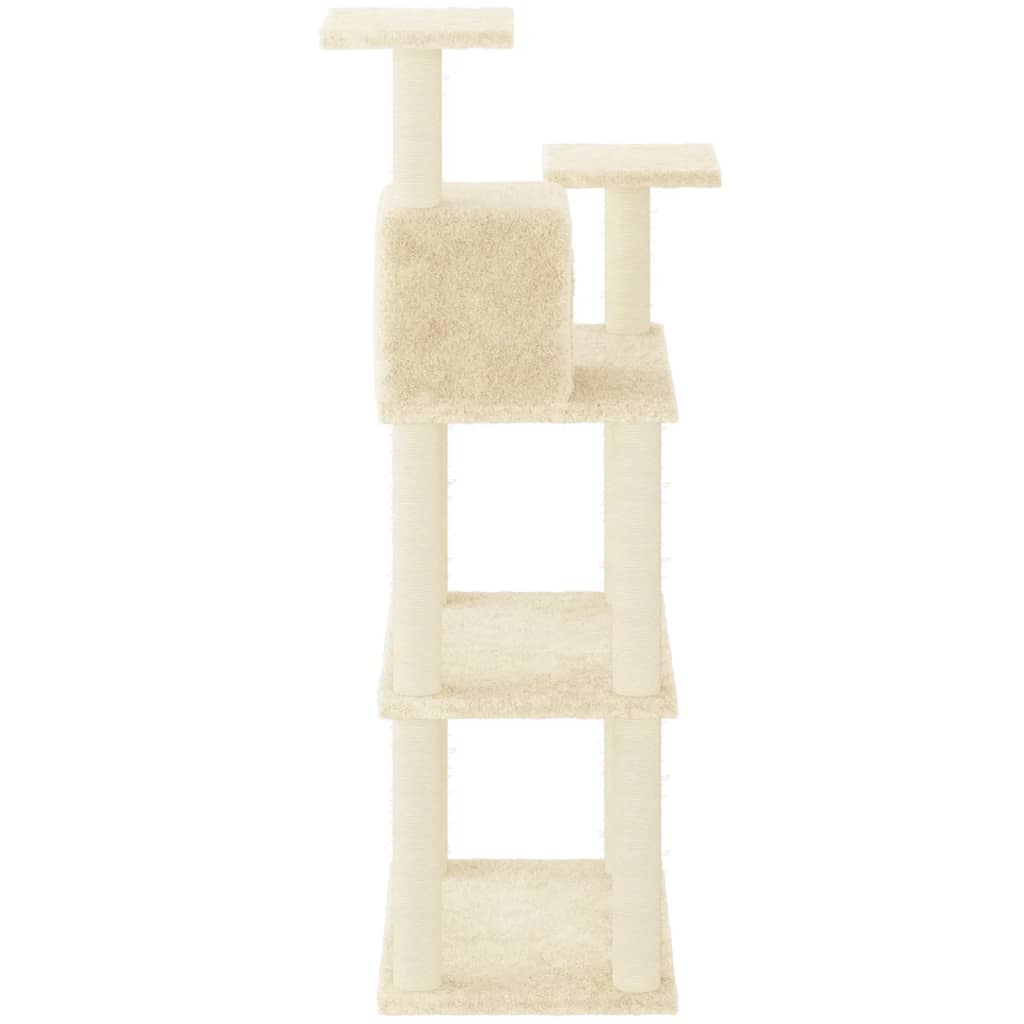 Kattenkrabpaal met sisal krabpalen 118,5 cm crèmekleurig is nu te koop bij PeponiXL, paradijselijk wonen!