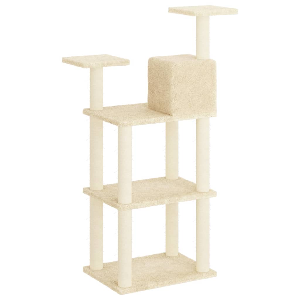 Kattenkrabpaal met sisal krabpalen 118,5 cm crèmekleurig is nu te koop bij PeponiXL, paradijselijk wonen!