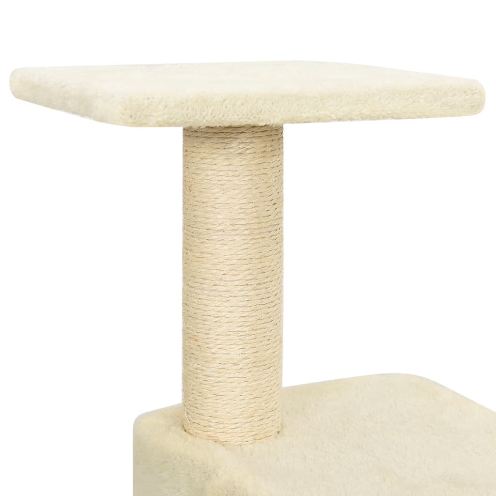 Kattenkrabpaal met sisal krabpalen 118,5 cm crèmekleurig is nu te koop bij PeponiXL, paradijselijk wonen!