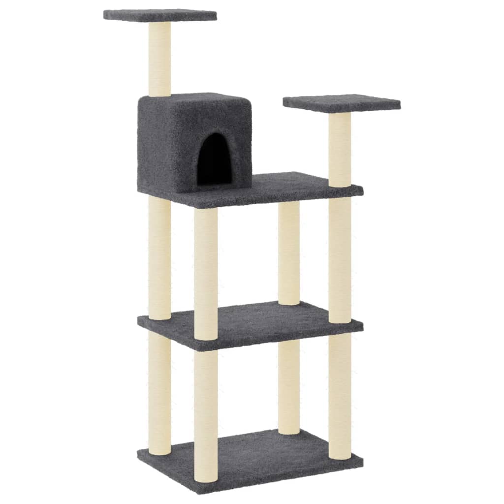 Kattenkrabpaal met sisal krabpalen 118,5 cm donkergrijs is nu te koop bij PeponiXL, paradijselijk wonen!