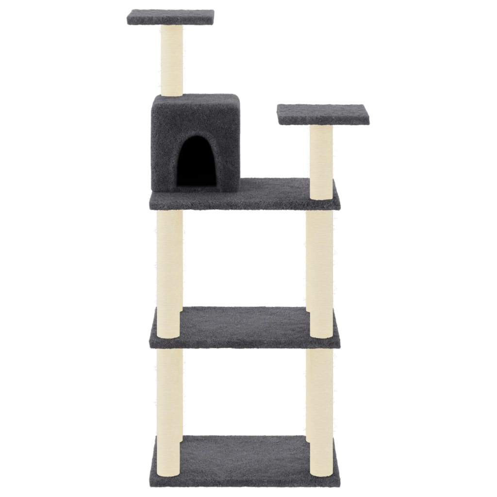 Kattenkrabpaal met sisal krabpalen 118,5 cm donkergrijs is nu te koop bij PeponiXL, paradijselijk wonen!