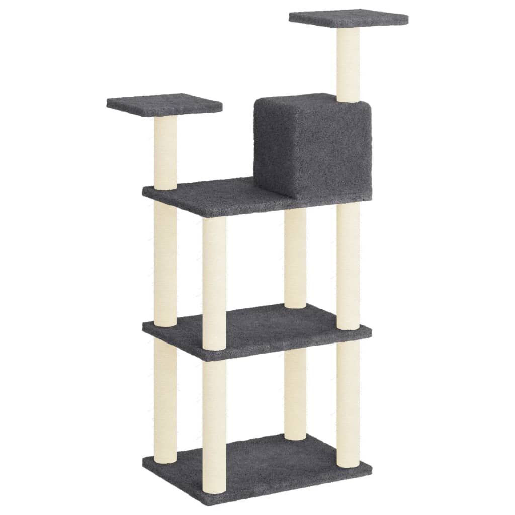 Kattenkrabpaal met sisal krabpalen 118,5 cm donkergrijs is nu te koop bij PeponiXL, paradijselijk wonen!