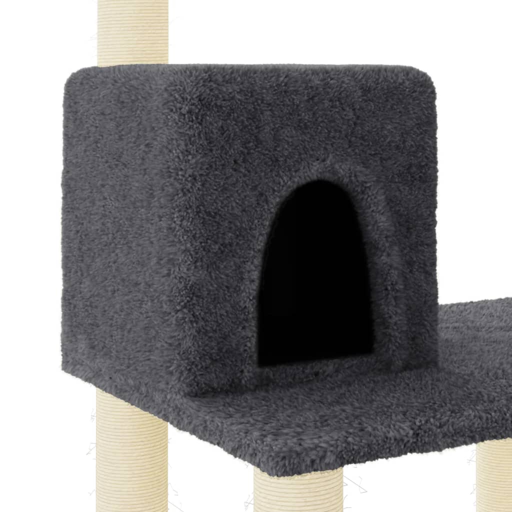 Kattenkrabpaal met sisal krabpalen 118,5 cm donkergrijs is nu te koop bij PeponiXL, paradijselijk wonen!