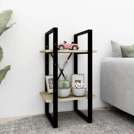 Boekenkast met 2 schappen 40x30x70 cm bewerkt hout sonoma eiken is nu te koop bij PeponiXL, paradijselijk wonen!