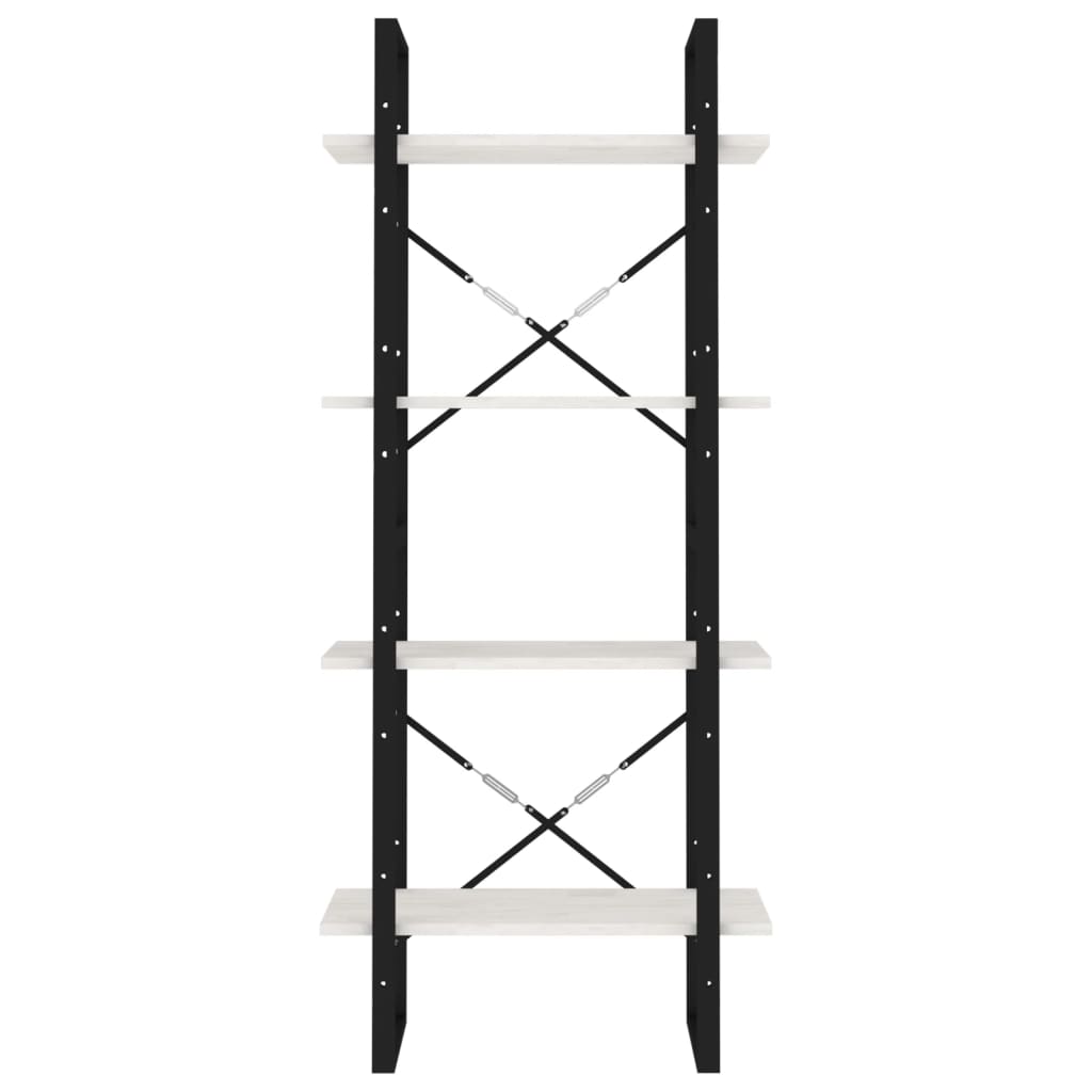 Boekenkast met 4 schappen 60x30x140 cm massief grenenhout wit is nu te koop bij PeponiXL, paradijselijk wonen!