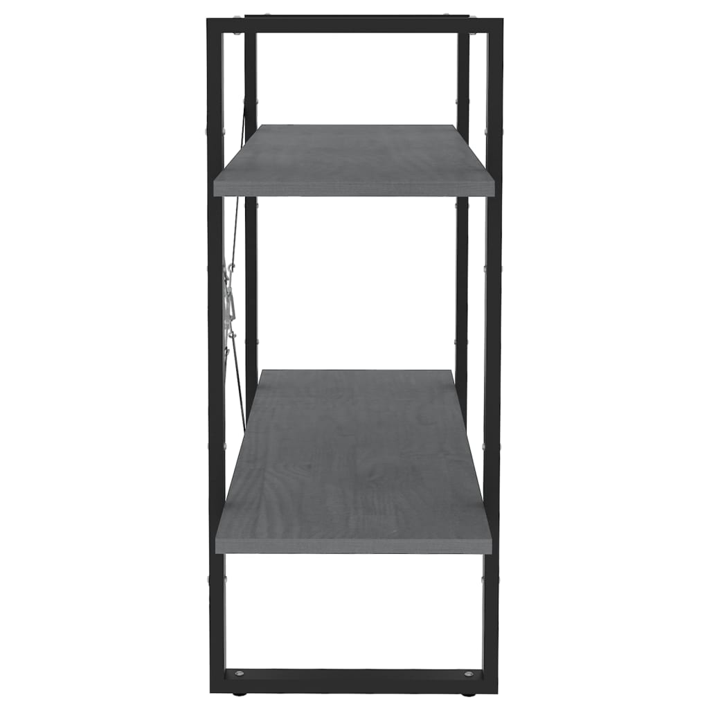 Boekenkast met 2 schappen 80x30x70 cm massief grenenhout grijs is nu te koop bij PeponiXL, paradijselijk wonen!