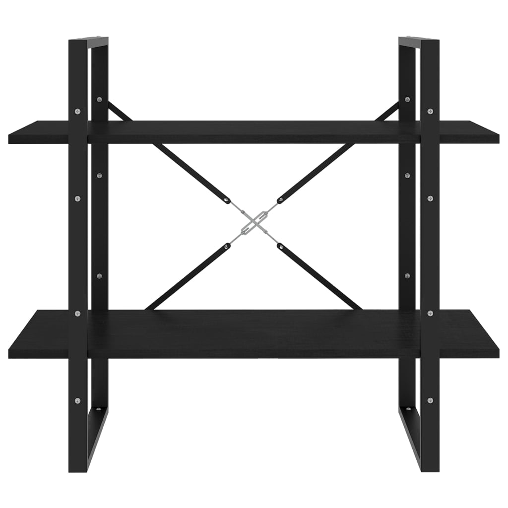 Boekenkast met 2 schappen 80x30x70 cm massief grenenhout zwart is nu te koop bij PeponiXL, paradijselijk wonen!