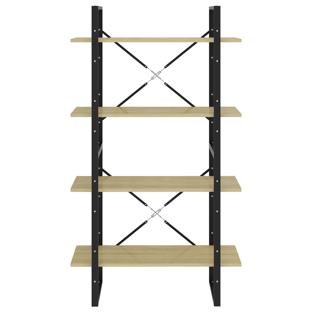 Boekenkast met 4 schappen 80x30x140 cm spaanplaat sonoma eiken is nu te koop bij PeponiXL, paradijselijk wonen!