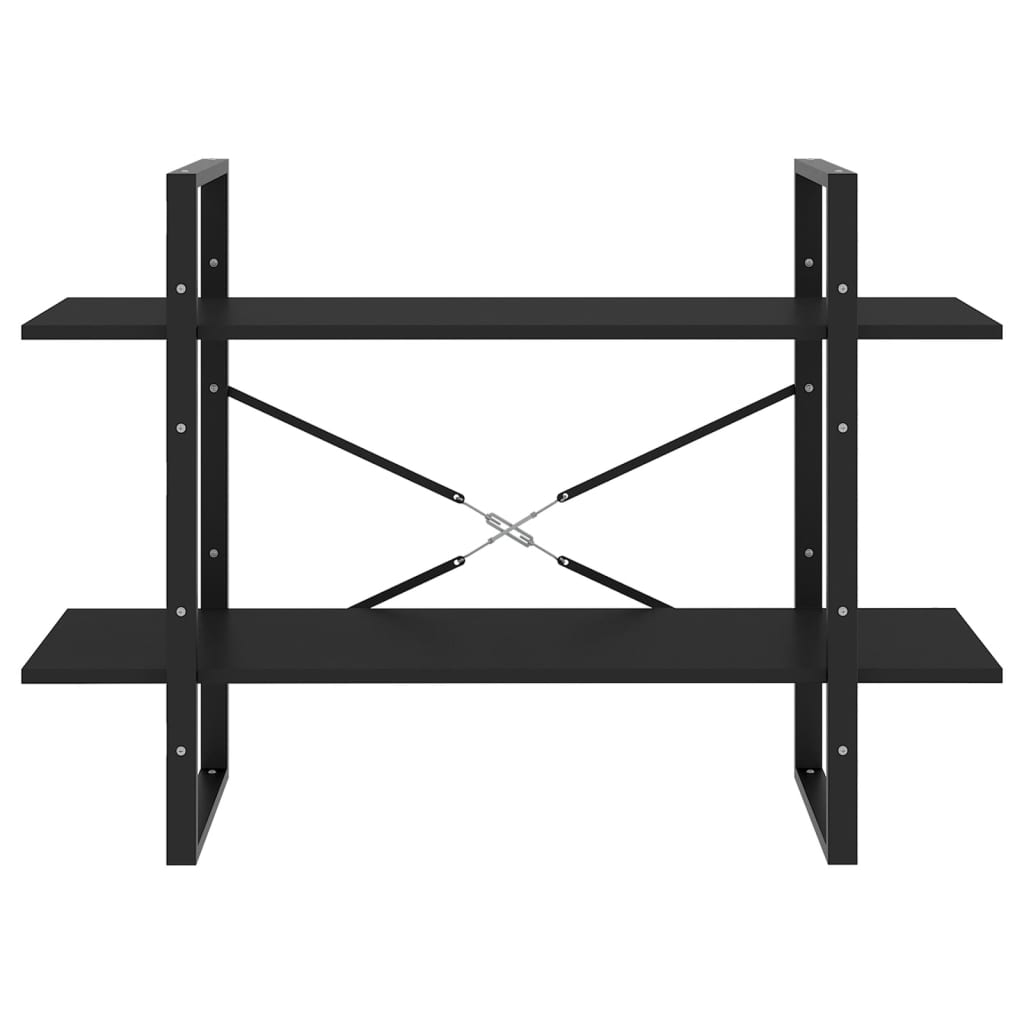 Boekenkast met 2 schappen 100x30x70 cm spaanplaat zwart is nu te koop bij PeponiXL, paradijselijk wonen!