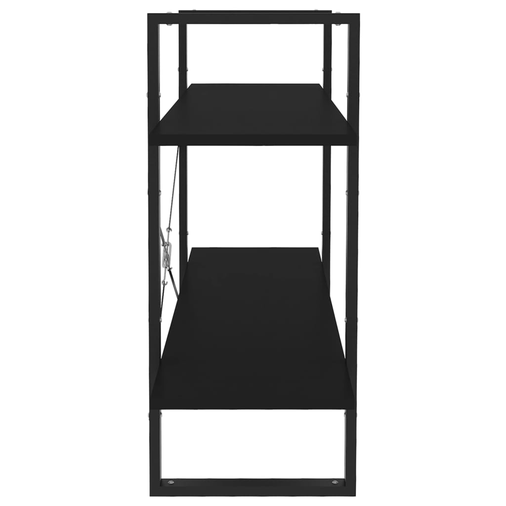 Boekenkast met 2 schappen 100x30x70 cm spaanplaat zwart is nu te koop bij PeponiXL, paradijselijk wonen!