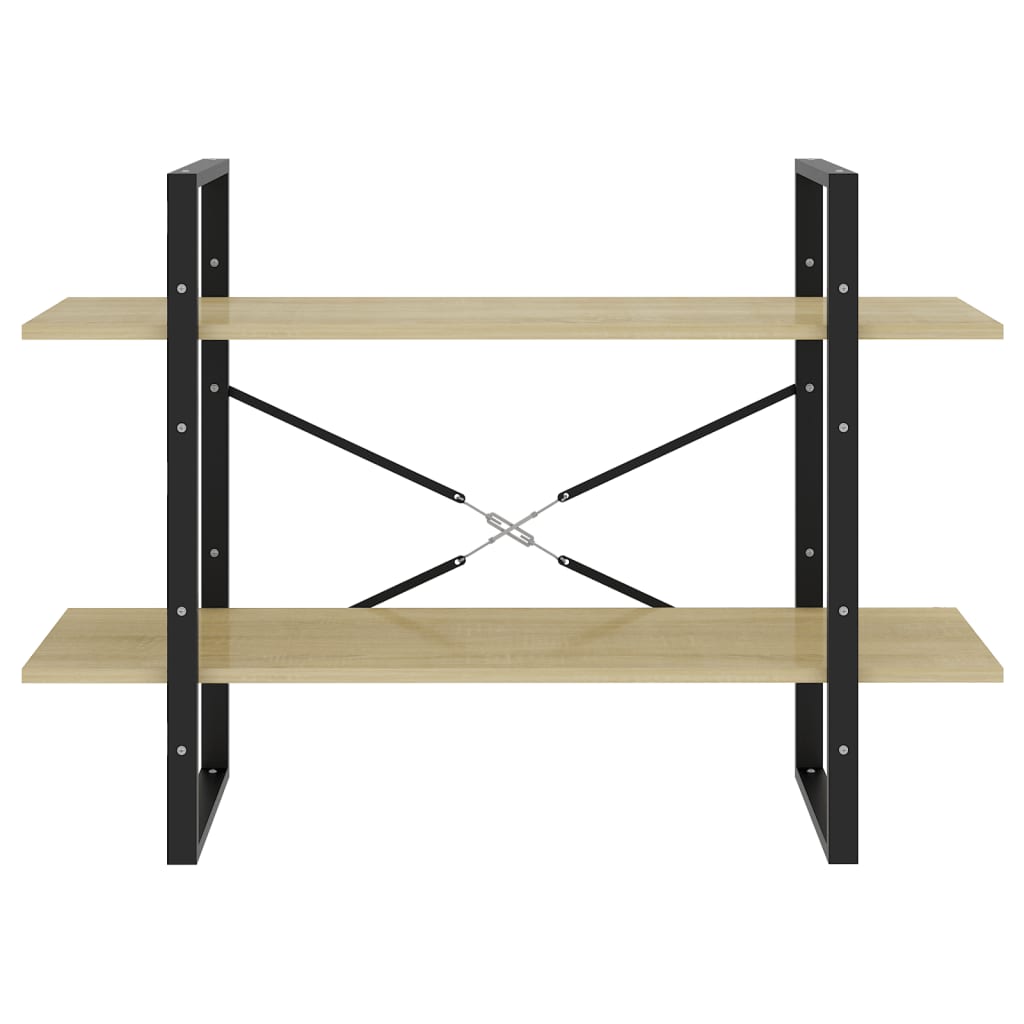 Boekenkast met 2 schappen 100x30x70 cm spaanplaat sonoma eiken is nu te koop bij PeponiXL, paradijselijk wonen!