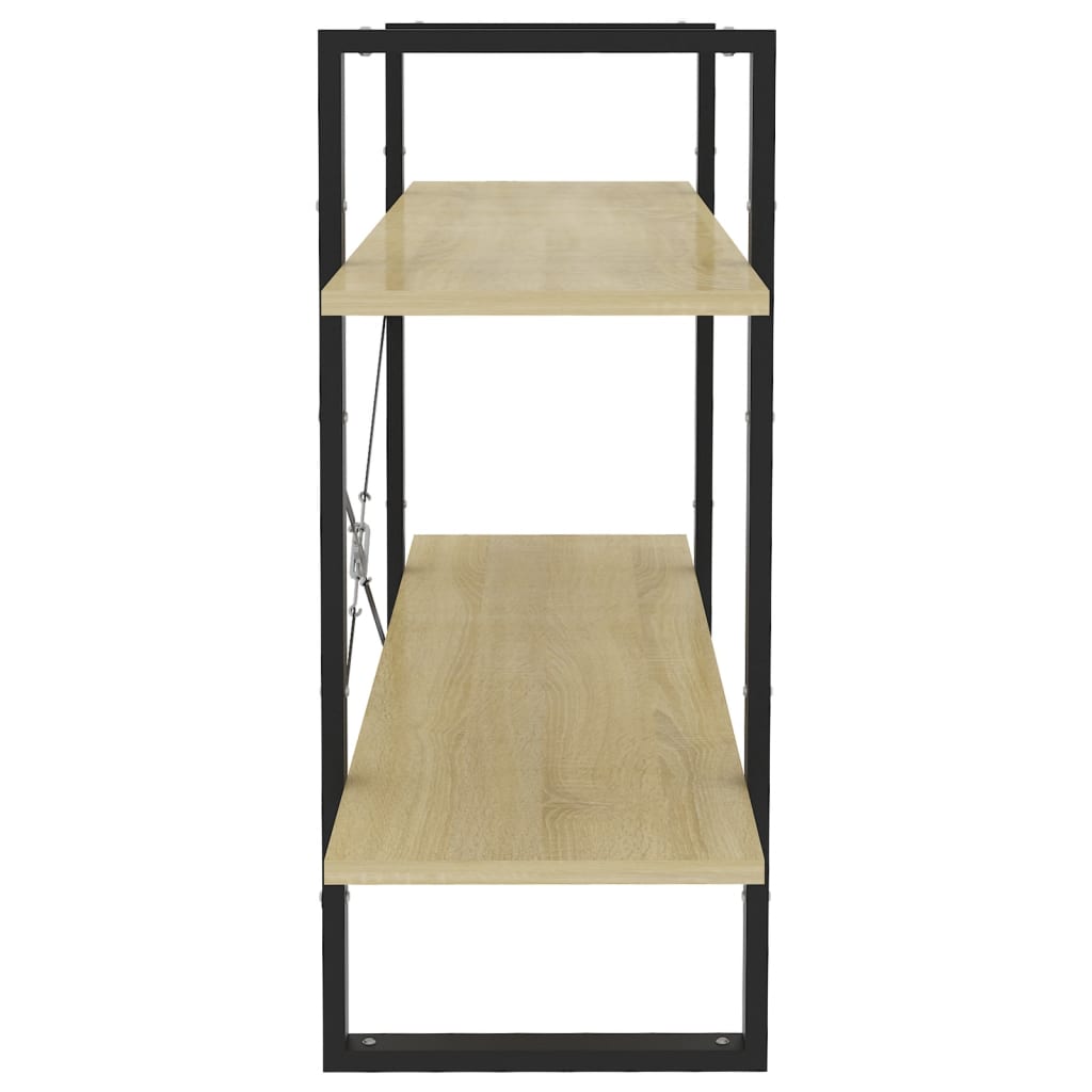 Boekenkast met 2 schappen 100x30x70 cm spaanplaat sonoma eiken is nu te koop bij PeponiXL, paradijselijk wonen!