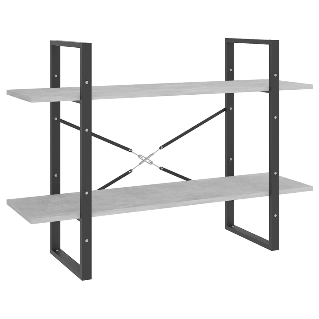 Boekenkast met 2 schappen 100x30x70 cm spaanplaat betongrijs is nu te koop bij PeponiXL, paradijselijk wonen!