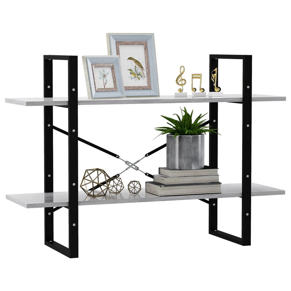 Boekenkast met 2 schappen 100x30x70 cm spaanplaat betongrijs is nu te koop bij PeponiXL, paradijselijk wonen!