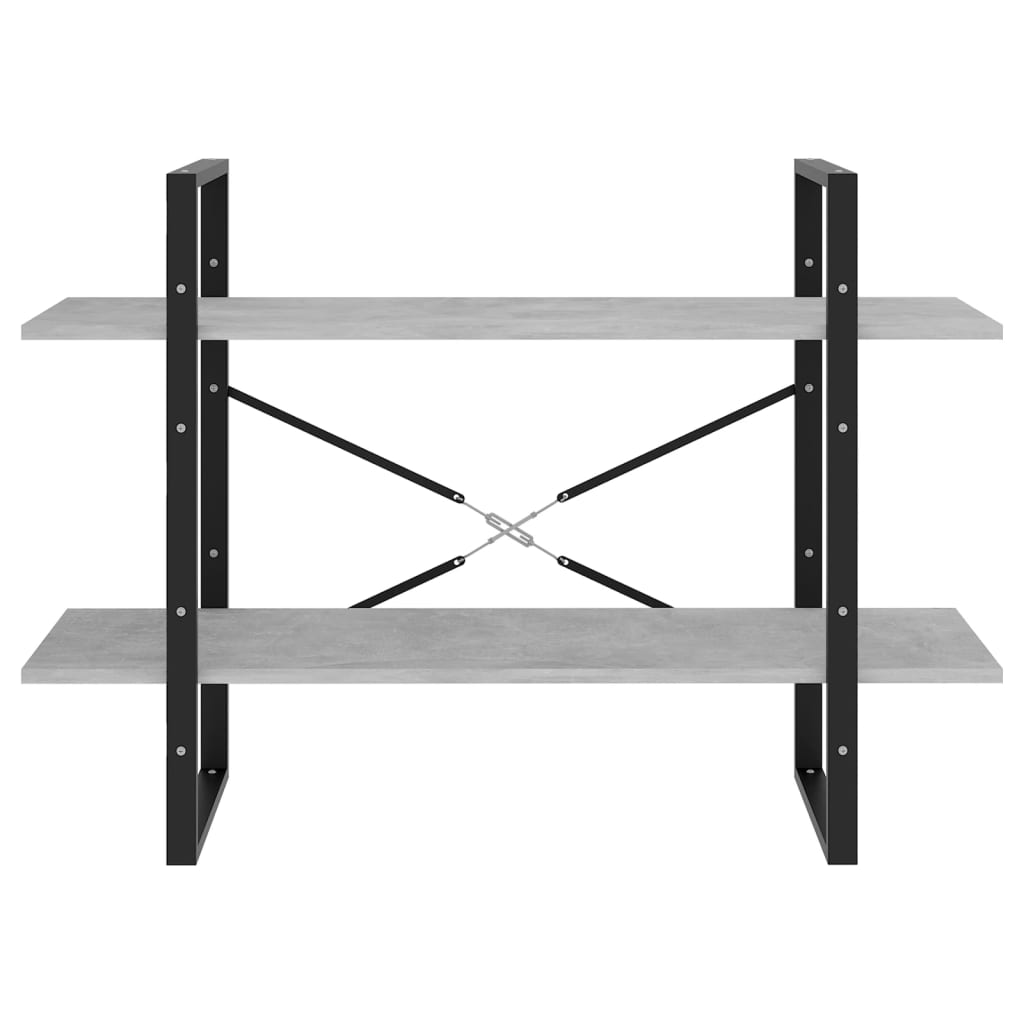 Boekenkast met 2 schappen 100x30x70 cm spaanplaat betongrijs is nu te koop bij PeponiXL, paradijselijk wonen!