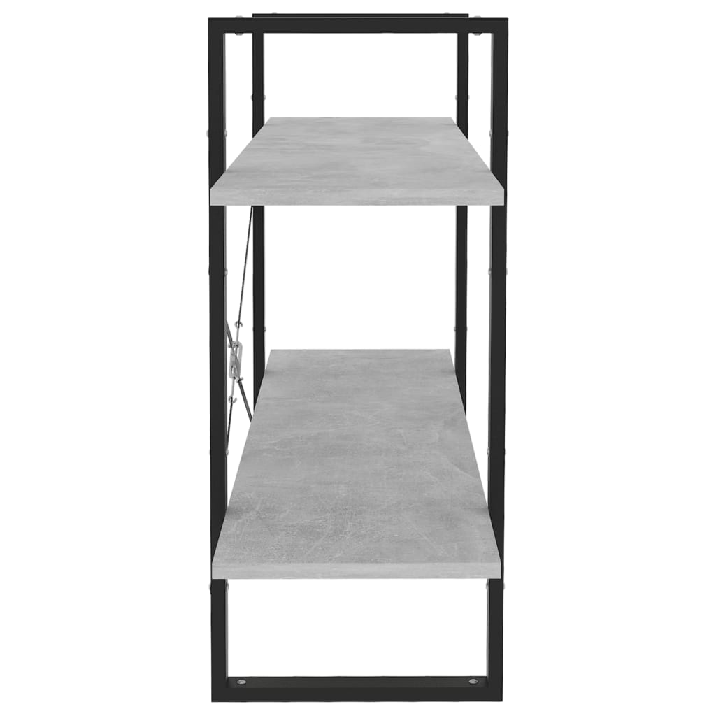 Boekenkast met 2 schappen 100x30x70 cm spaanplaat betongrijs is nu te koop bij PeponiXL, paradijselijk wonen!