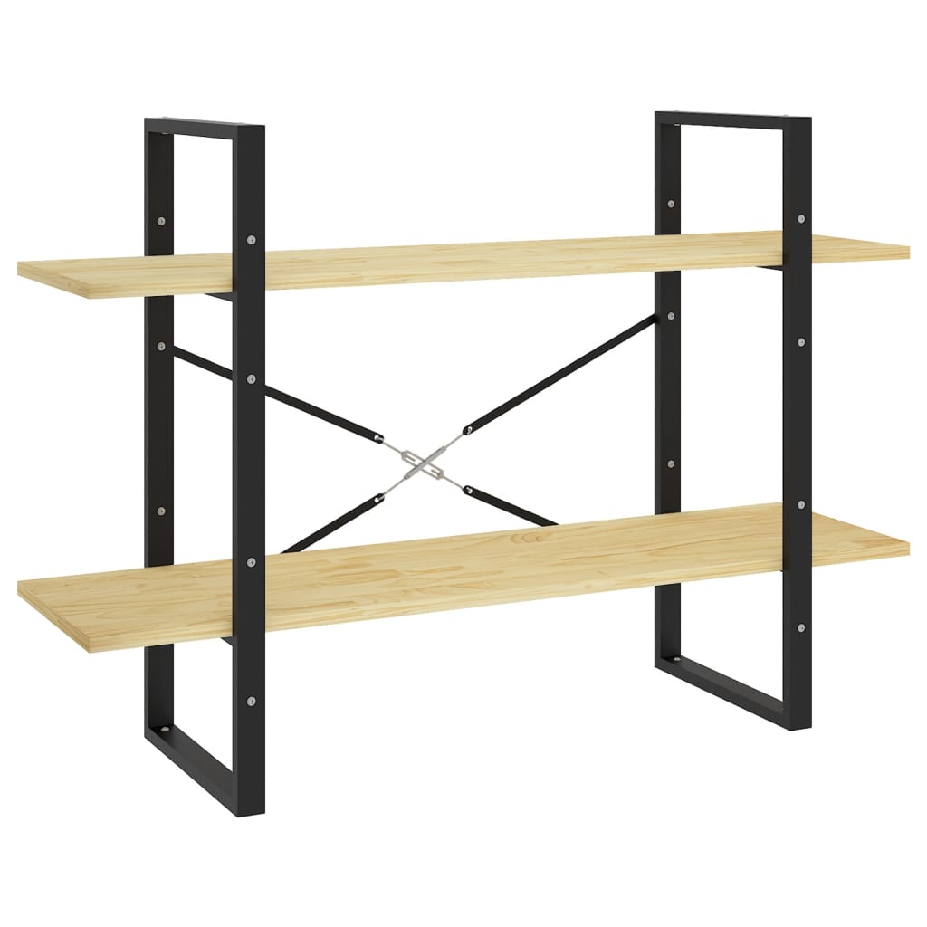 Boekenkast met 2 schappen 100x30x70 cm massief grenenhout is nu te koop bij PeponiXL, paradijselijk wonen!