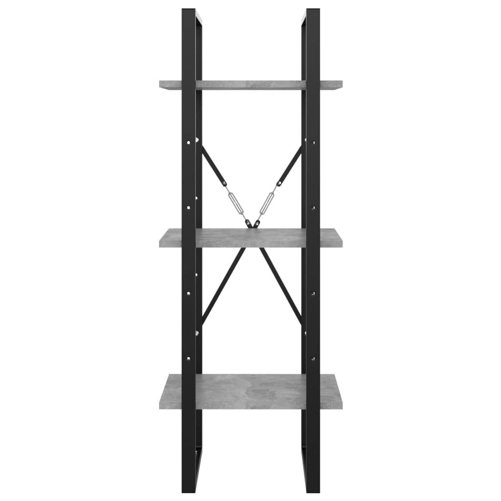 Boekenkast met 3 schappen 40x30x105 cm bewerkt hout betongrijs is nu te koop bij PeponiXL, paradijselijk wonen!