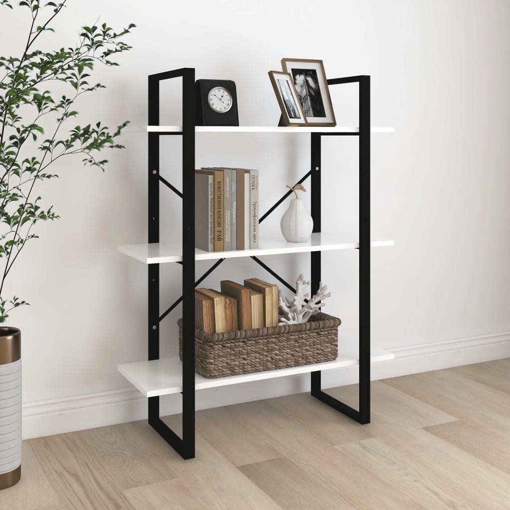 Boekenkast 80x30x105 cm bewerkt hout wit is nu te koop bij PeponiXL, paradijselijk wonen!