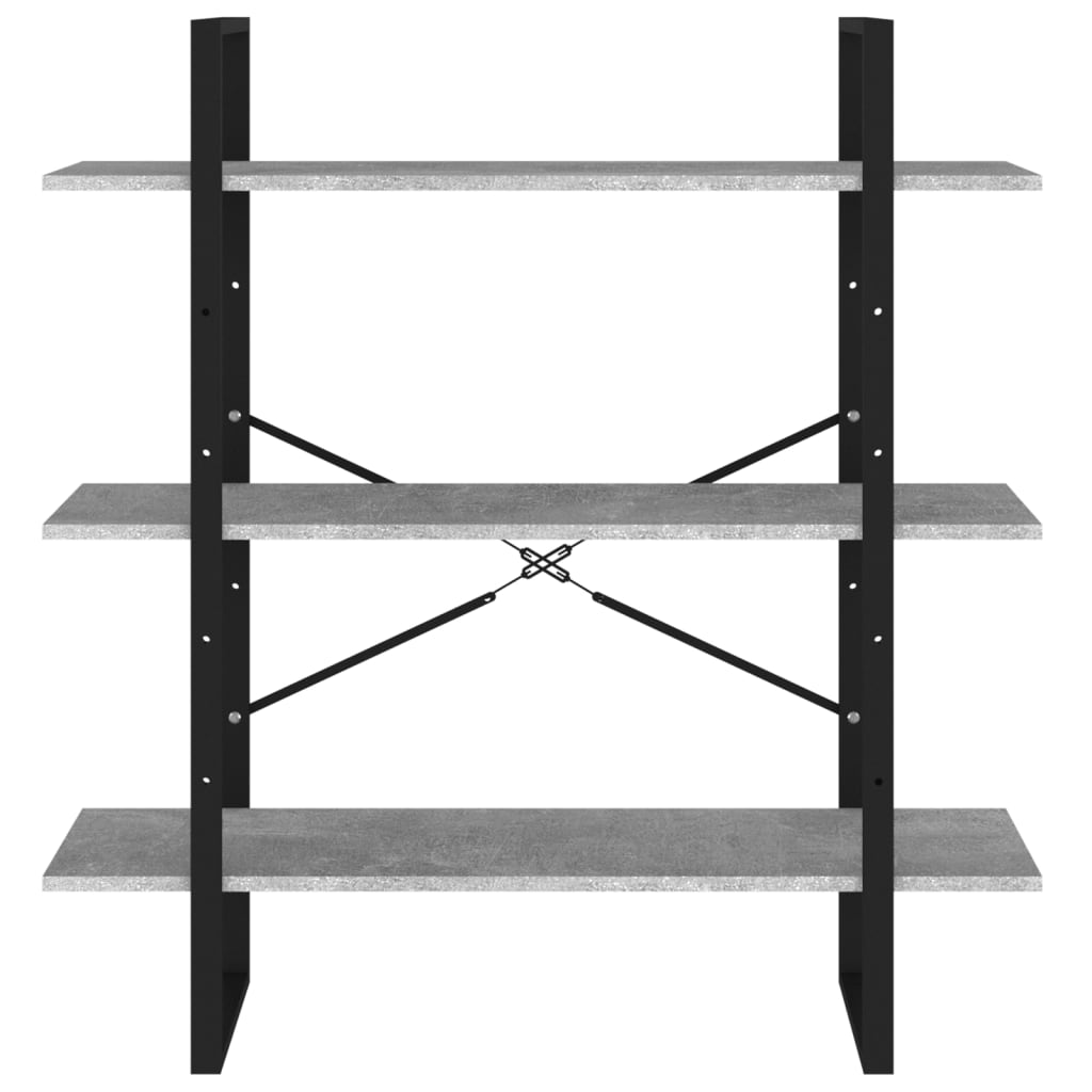 Boekenkast 100x30x105 cm bewerkt hout betongrijs is nu te koop bij PeponiXL, paradijselijk wonen!