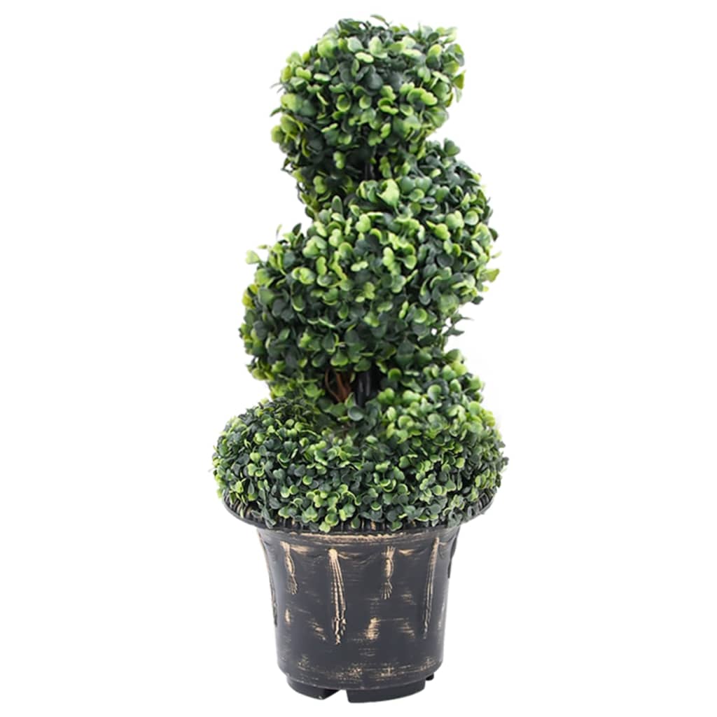 Kunstplant met pot buxus spiraal 59 cm groen is nu te koop bij PeponiXL, paradijselijk wonen!