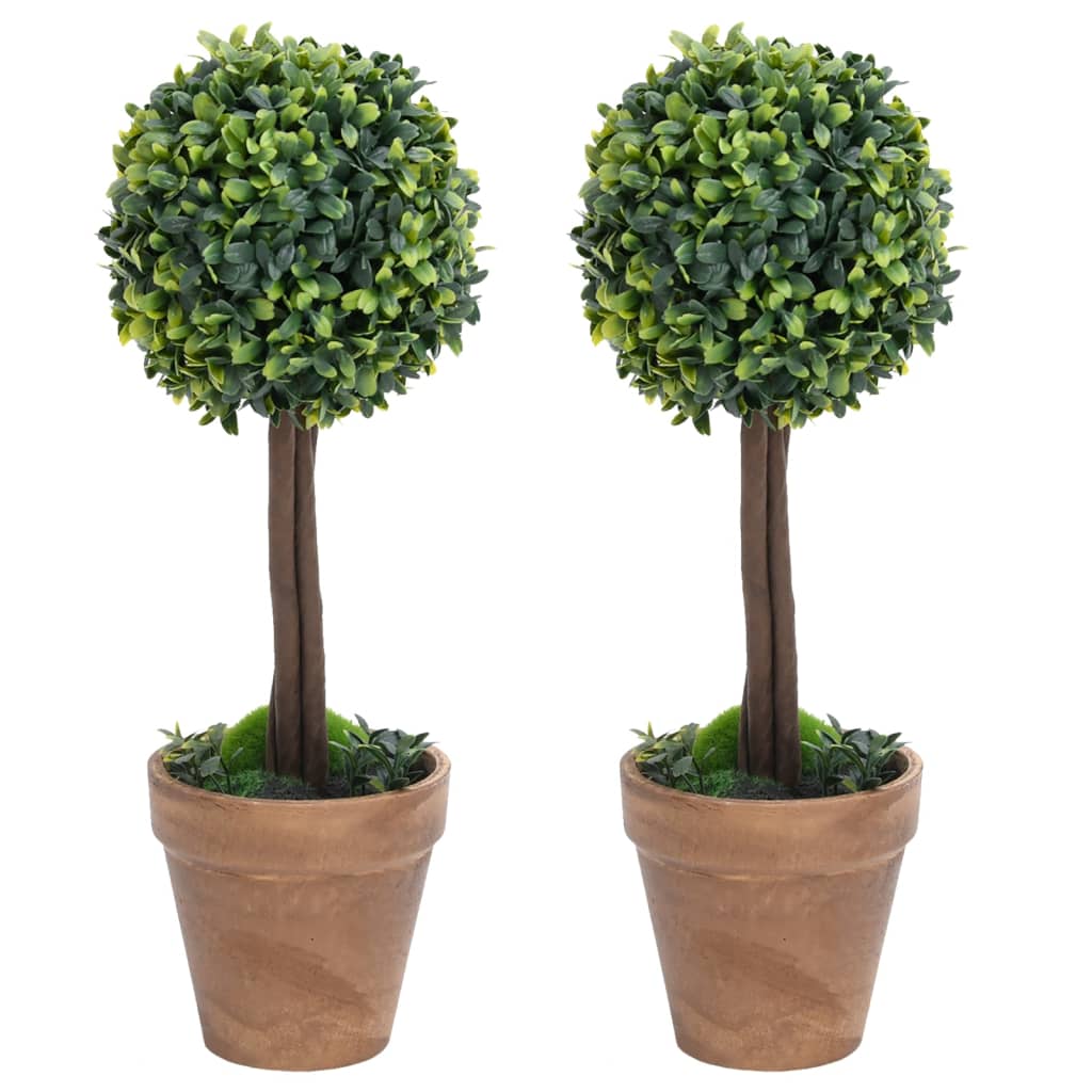 Kunstplanten met pot 2 st buxus bolvorming 33 cm groen is nu te koop bij PeponiXL, paradijselijk wonen!