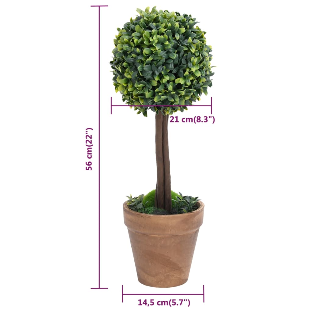 Kunstplanten met pot 2 st buxus bolvorming 56 cm groen is nu te koop bij PeponiXL, paradijselijk wonen!