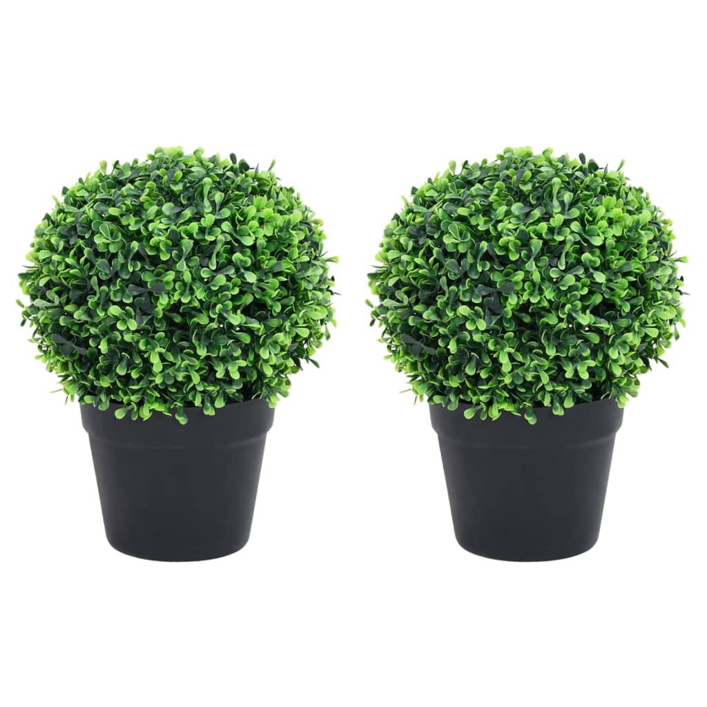 Kunstplanten met pot 2 st buxus bolvorming 37 cm groen is nu te koop bij PeponiXL, paradijselijk wonen!
