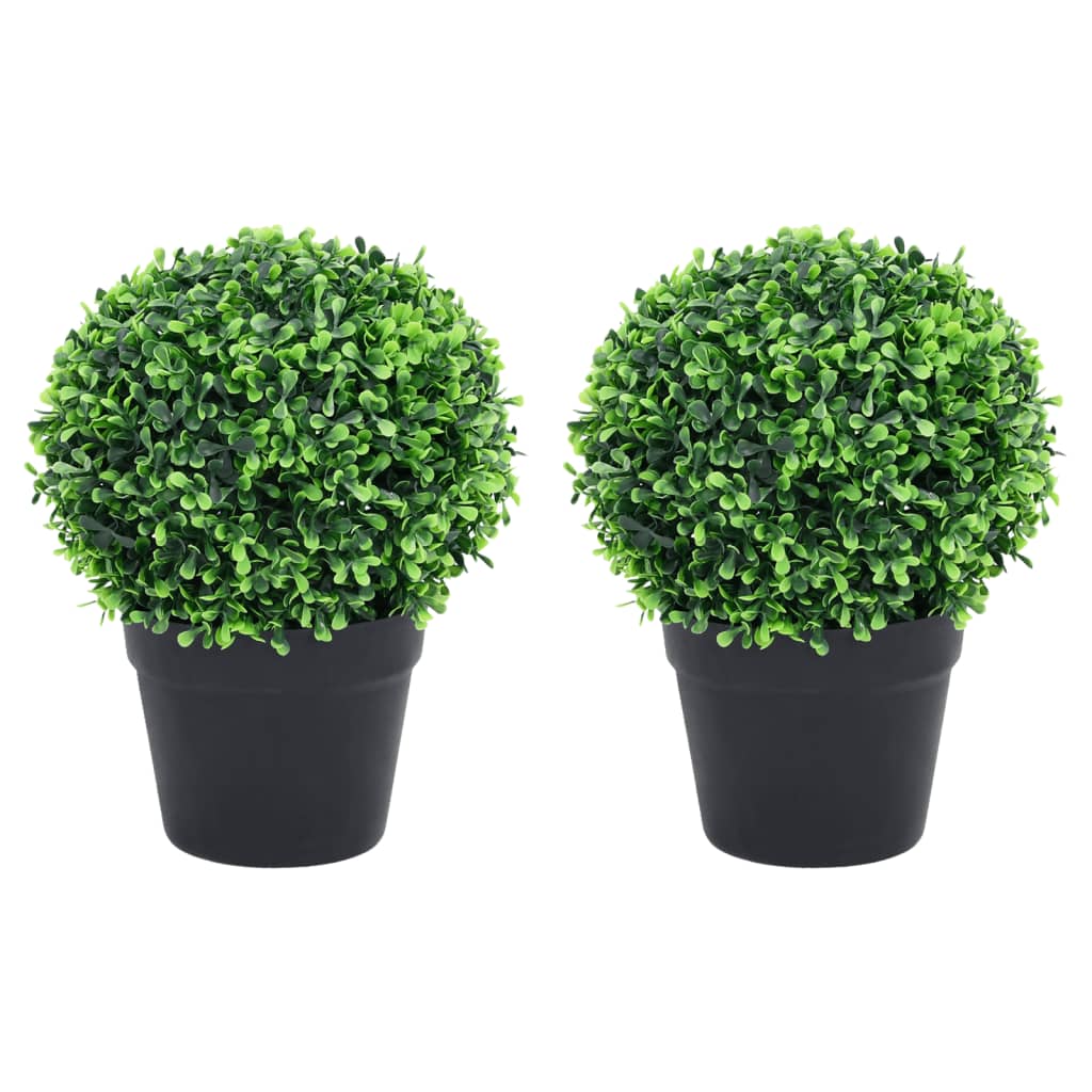 Kunstplanten met pot 2 st buxus bolvorming 32 cm groen is nu te koop bij PeponiXL, paradijselijk wonen!