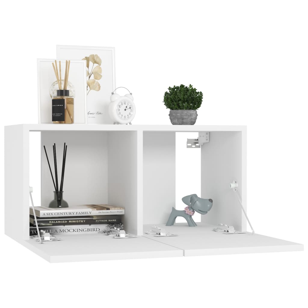 7-delige Tv-meubelset bewerkt hout wit is nu te koop bij PeponiXL, paradijselijk wonen!