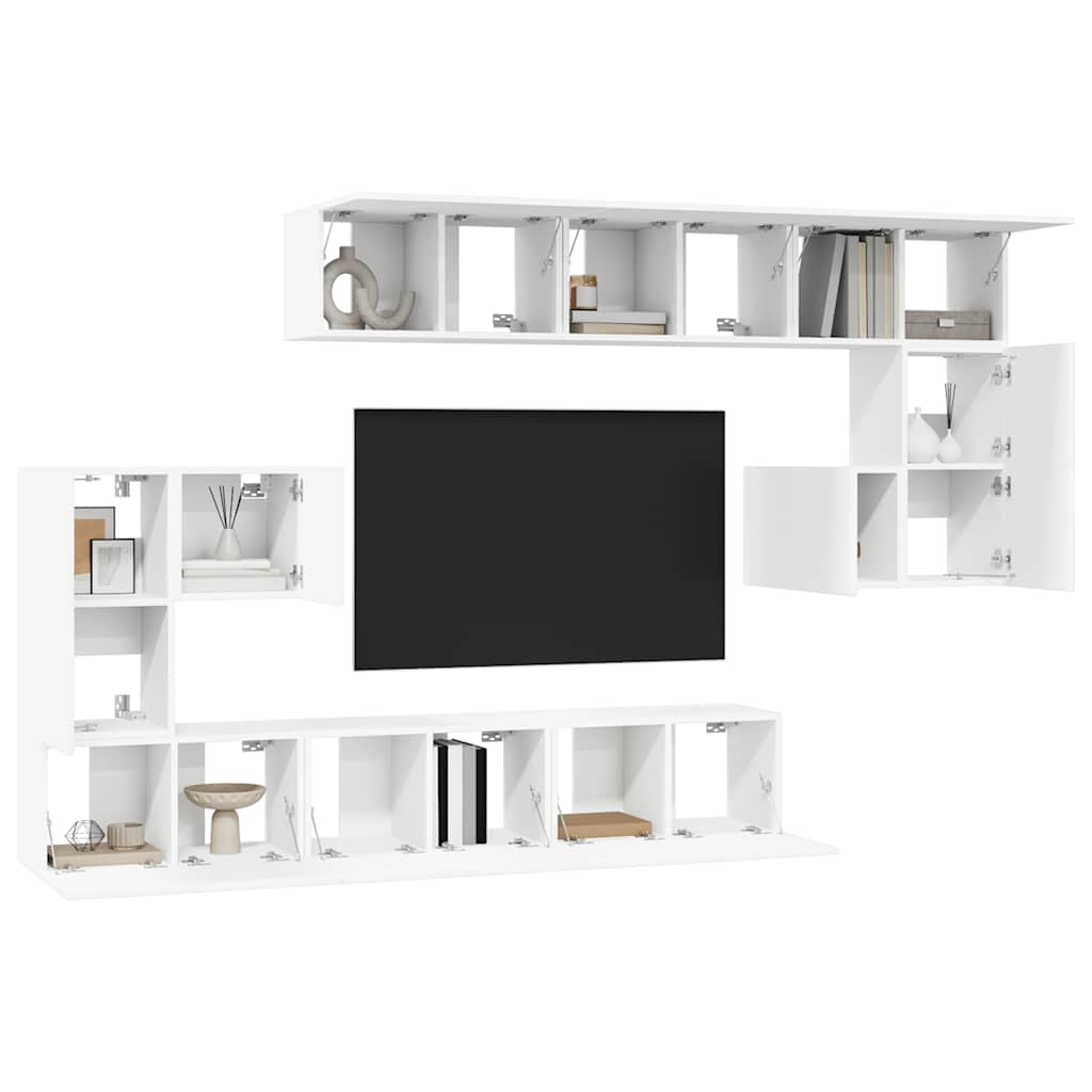 10-delige Tv-meubelset spaanplaat wit is nu te koop bij PeponiXL, paradijselijk wonen!