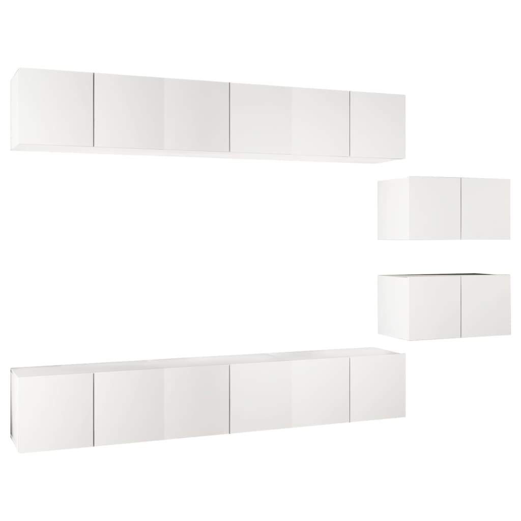 Tv-meubelen 8 st bewerkt hout wit is nu te koop bij PeponiXL, paradijselijk wonen!