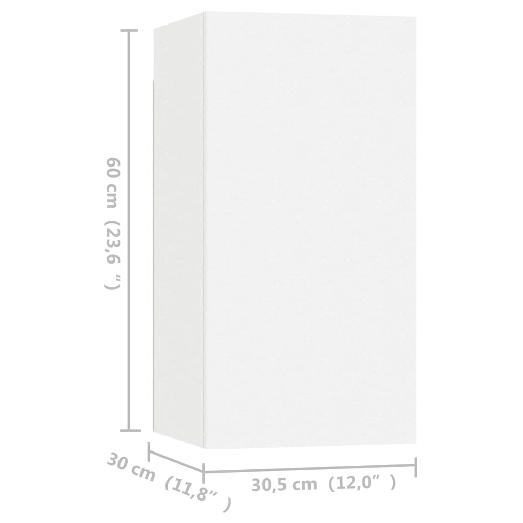 Tv-meubelen 4 st 30,5x30x60 cm bewerkt hout wit is nu te koop bij PeponiXL, paradijselijk wonen!