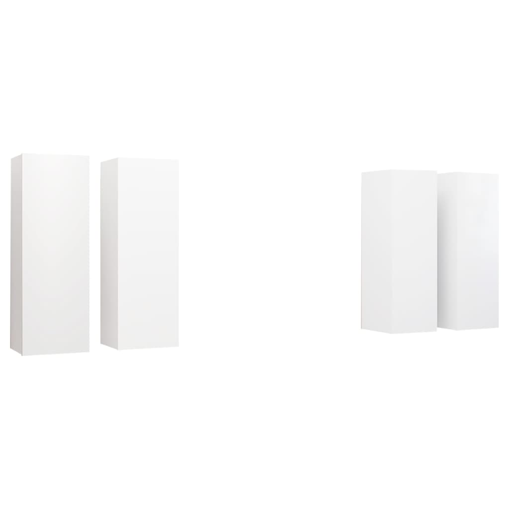 Tv-meubelen 4 st 30,5x30x90 cm bewerkt hout wit is nu te koop bij PeponiXL, paradijselijk wonen!
