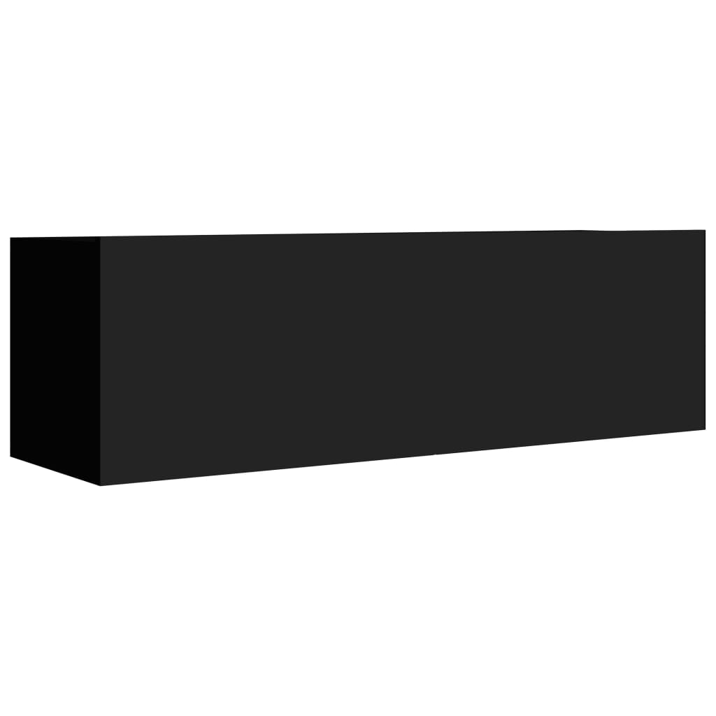 Tv-meubelen 4 st 100x30x30 cm bewerkt hout zwart is nu te koop bij PeponiXL, paradijselijk wonen!